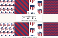 4th of July Seamless Patterns, independence day illustration Product Image 1