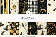 Halloween Seamless Patterns, watercolor digital papers Product Image 2