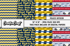 Police Officer Digital Papers, policeman scrapbook designs Product Image 1