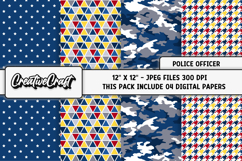 Police Officer Digital Papers, policeman scrapbook designs Product Image 1