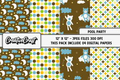 Precious Boy Digital Papers, baby bear scrapbooking designs Product Image 1