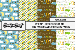 Precious Boy Digital Papers, baby bear scrapbooking designs Product Image 1