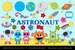 Astronaut Clip Art, planets graphics, outer space cliparts Product Image 2