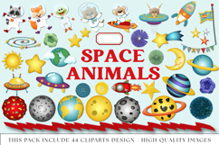 Outer Space Clip Art, astronaut graphic, planet illustration Product Image 2