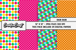 Rain Rain Digital Papers, umbrella digital scrapbook designs Product Image 1