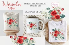 Watercolor roses arrangement sublimation PNG | Floral design Product Image 2