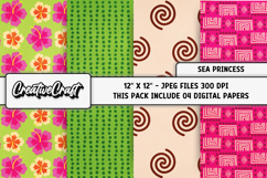 Sea Princess Digital Papers, scrapbook background designs Product Image 1