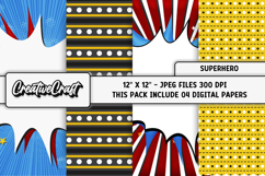 Superhero Digital Papers, scrapbooking backgrounds designs Product Image 1
