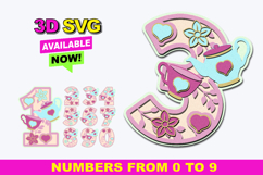 Tea Numbers 3D SVG Product Image 1