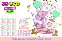 Tea party numbers 3D SVG Product Image 1