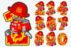 Firetruck Party 3D SVG Numbers | Firetruck birthday SVG Product Image 2