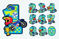 Motocross Party 3D SVG Numbers | Motocross birthday SVG Product Image 2
