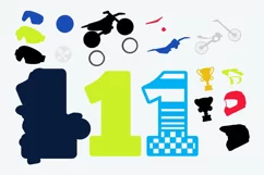 Motocross Party 3D SVG Numbers | Motocross birthday SVG Product Image 3