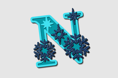 Alphabet 3D SVG Snowflake Product Image 4