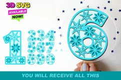 frozen Party 3D SVG Numbers | snow birthday SVG Product Image 1