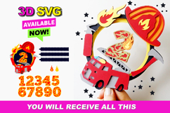 Cake Topper SVG Firetruck Product Image 1