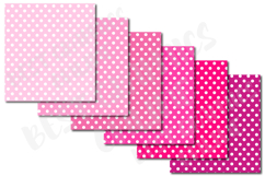 18 Pink Polka Dots Digital Papers Pink Dots Background Paper Product Image 3