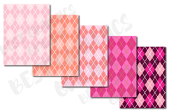 30 Argyle Digital Papers, Rainbow Argyle Backgrounds Paper Product Image 2