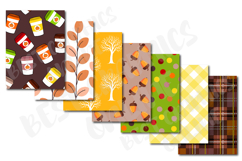 Autumn season background digital paper pack Fall clipart set Product Image 2