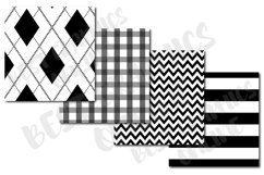 22 Black and White Digital Background Papers, Polka dots Product Image 2