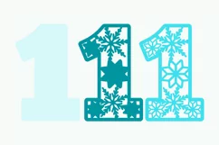 frozen Party 3D SVG Numbers | snow birthday SVG Product Image 3