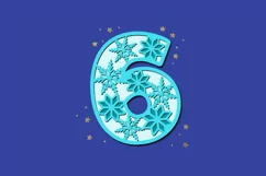 frozen Party 3D SVG Numbers | snow birthday SVG Product Image 4