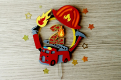 Cake Topper SVG Firetruck Product Image 4