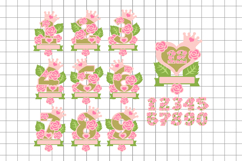Roses Topper numbers 3D SVG Product Image 2