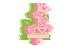 Roses Topper numbers 3D SVG Product Image 3