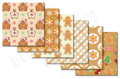 Gingerbread Cookies Background Papers Christmas Paper Set Product Image 2