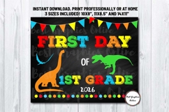 Dinosaur First Day of School Sign Bundle All Grades Included Product Image 2