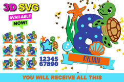 Turtle Topper numbers 3D SVG Product Image 1