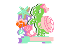 Cute Turtle cake topper 3D SVG Product Image 3