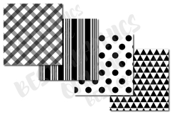 22 Black and White Digital Background Papers, Polka dots Product Image 4