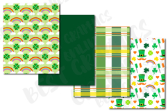 St Patrick's Day Digital Papers, Saint Patrick Shamrock Set Product Image 4