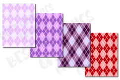 30 Argyle Digital Papers, Rainbow Argyle Backgrounds Paper Product Image 5