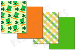 St Patrick's Day Digital Papers, Saint Patrick Shamrock Set Product Image 5