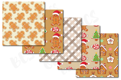 Gingerbread Cookies Background Papers Christmas Paper Set Product Image 4