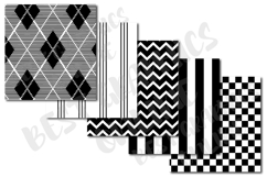 22 Black and White Digital Background Papers, Polka dots Product Image 5