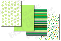 St Patrick's Day Digital Papers, Saint Patrick Shamrock Set Product Image 7