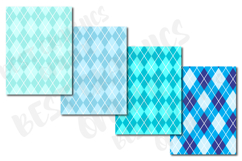 30 Argyle Digital Papers, Rainbow Argyle Backgrounds Paper Product Image 7