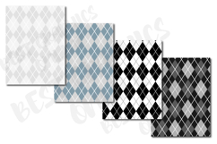 30 Argyle Digital Papers, Rainbow Argyle Backgrounds Paper Product Image 8