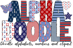 Nautical Sailing Doodle Alphabet Letters Product Image 1