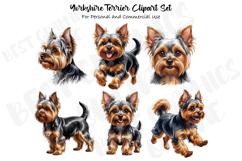 Yorkshire terrier dog clipart, Yorkie clipart illustration Product Image 1