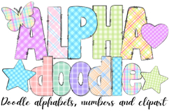 Plaid Alphabet Doodle Letters and Numbers, Easter Letters Product Image 1