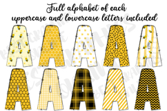 Bee Honey Doodle Alphabet Letters Numbers and Clipart Product Image 3