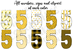Bee Honey Doodle Alphabet Letters Numbers and Clipart Product Image 5
