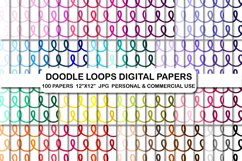 Doodle Hand Drawn Loops Digital Papers Background Patterns Product Image 1