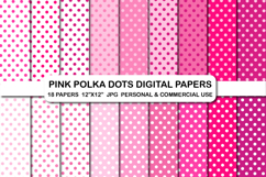 18 Pink Polka Dots Digital Papers Pink Dots Background Paper Product Image 1