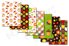 Fall digital paper pack Autumn pattern paper kit Background Product Image 2
